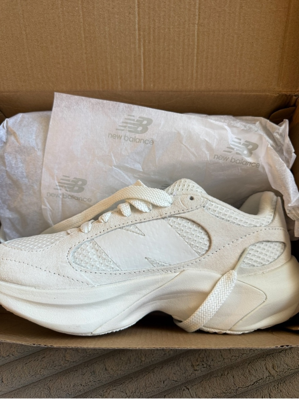 New Balance Women's Off-White Chunky Athletic Sneaker